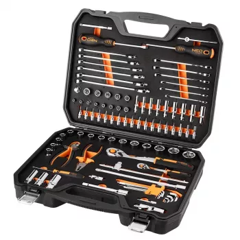 NEO TOOLS sada nástrčných kľúčov 1/2, 1/4, 95 ks, CrV, EVA pena