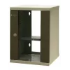 EMITER EM/SOHO-9U 10 palcový 9U nástenný sieťový rozvádzač so sklenenými dverami, 325×330×445 mm, čierny