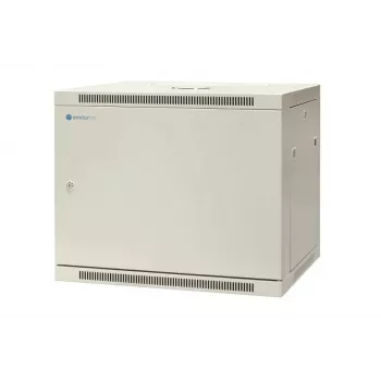 EMITER EM/AP6409-B 19 palcový 9U nástenný sieťový rozvádzač, 600x450x500 mm, uzamykateľné oceľové dvere, čierny