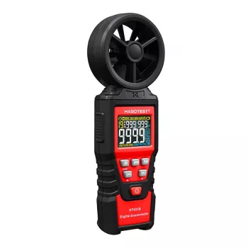HABOTEST HT625B digitálny anemometer s USB, merací prístroj rýchlosti vetra/teploty/objemu vzduchu, podsvietený LCD, externý lopatkový senzor