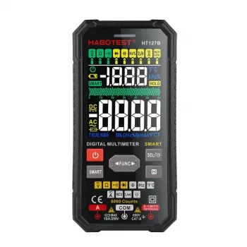 Habotest HT127B digitálny univerzálny multimeter True RMS 6000 Counts Auto-Ranging s NCV a teplotou
