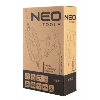 NEO TOOLS 11-890 automatická nabíjačka batérií 2A/35W pre 12V olovené, AGM, gélové batérie 4-60Ah