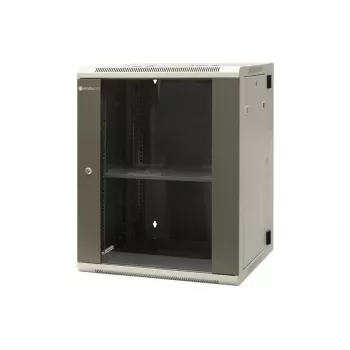 EMITER EM/AH6515 15U nástenný sieťový rozvádzač 600x550x770 mm, tvrdené sklenené dvere, čierna