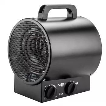 NEO TOOLS 90-065 Elektrický teplovzdušný ventilátor nerez 2000 W čierny