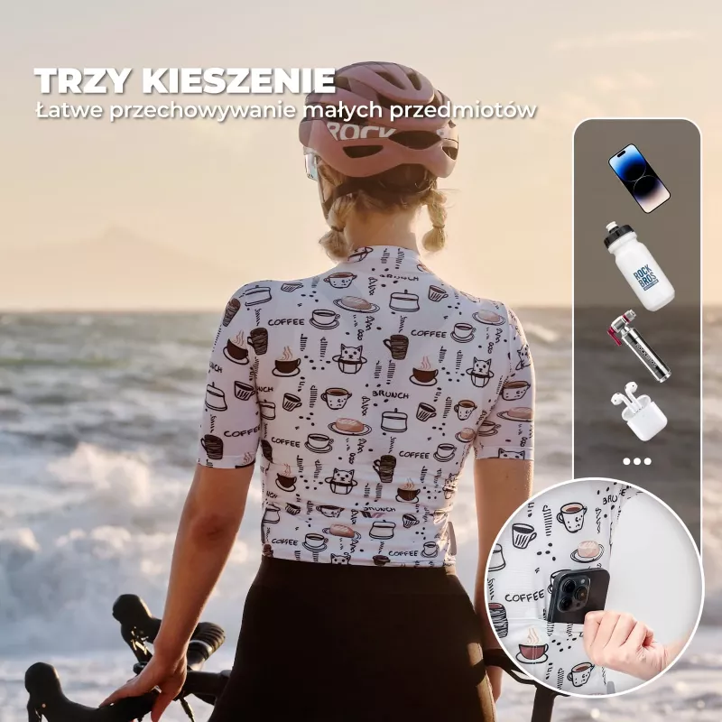 Dámske cyklistické tričko Rockbros 15110005004 krátky rukáv M - biele
