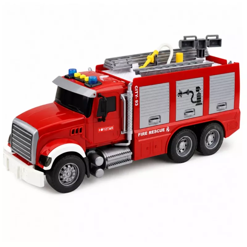 LEAN TOYS hasičské auto s výsuvným rebríkom, vodnou hadicou, svetlami a zvukmi