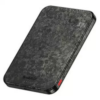 SHARGE CarbonMag 5K powerbanka, 15W Qi, 20W USB-C - 5 000mAh, čierna