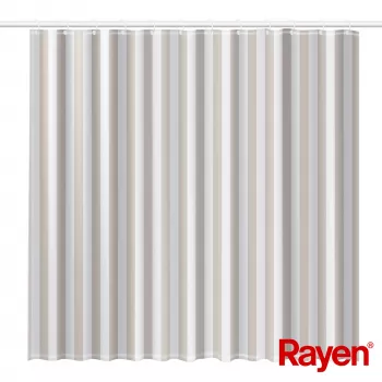 RAYEN Sprchový záves 180x200cm biela/béžová, PEVA