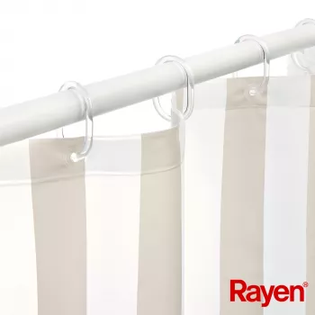 RAYEN Sprchový záves 180x200cm biela/béžová, PEVA