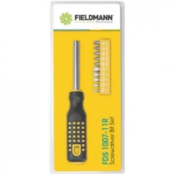 FIELDMANN FDS 1007-11R 12-dielna sada skrutkovacích bitov s ergonomickou rukoväťou, bity z chróm-vanádiovej ocele, magnetický držiak, plochý/krížový/Pozi/Torx