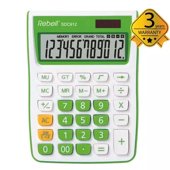 REBELL RE-SDC912GR BX polo-desktopová kalkulačka 12-miestna duálne napájanie sivá