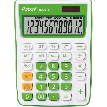 REBELL RE-SDC912GR BX polo-desktopová kalkulačka 12-miestna duálne napájanie sivá