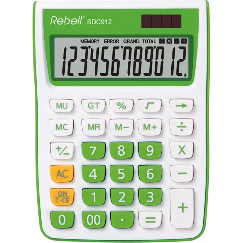 REBELL RE-SDC912GR BX polo-desktopová kalkulačka 12-miestna duálne napájanie sivá