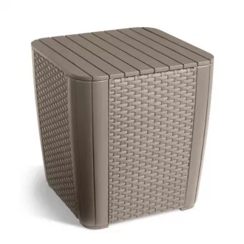 KETER záhradný stôl/úložný box Luzon Flat Wicker béžový