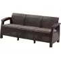 KETER Corfu Love Seat Max hnedá trojsedadlová záhradná pohovka