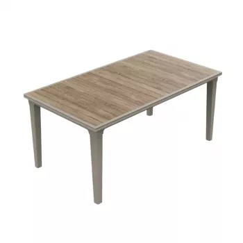 KETER Záhradný stôl Deco Futura jaseňový odtieň/béžová