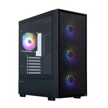 Zalman S6 ATX Mid Tower PC skriňa, 3 x 140mm + 1 x 120mm Fixed RGB ventilátory, temperované sklo, čierna