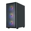 Zalman S6 ATX Mid Tower PC skriňa, 3 x 140mm + 1 x 120mm pevné RGB ventilátory, tvrdené sklo, čierna