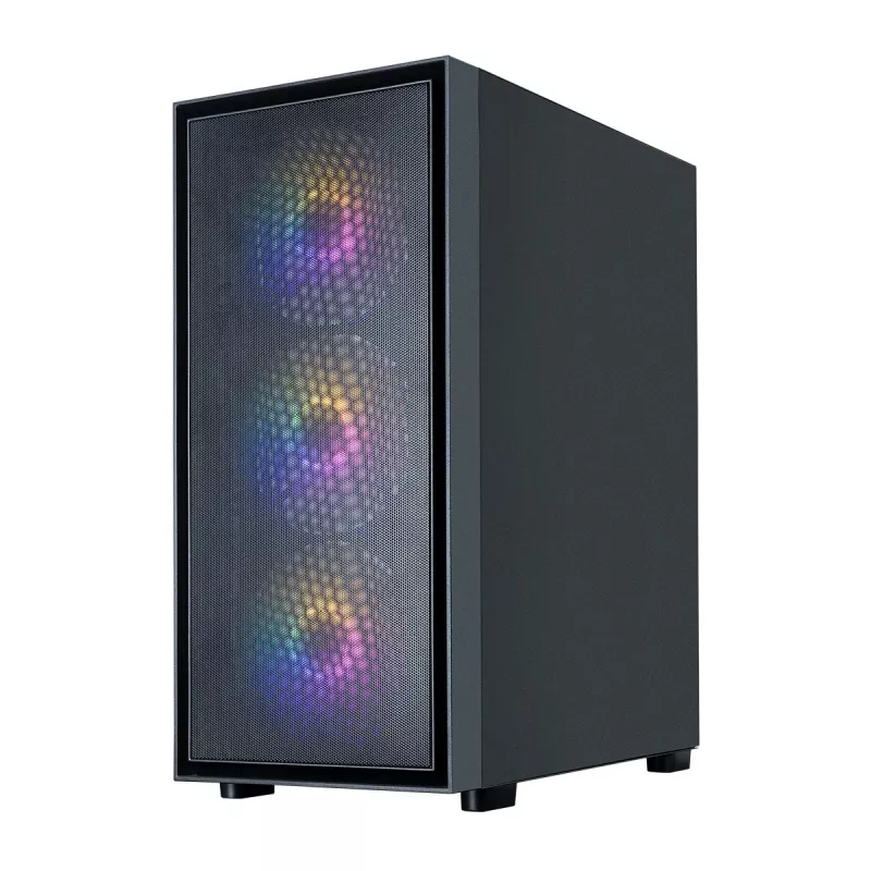 Zalman S6 ATX Mid Tower PC skriňa, 3 x 140mm + 1 x 120mm pevné RGB ventilátory, tvrdené sklo, čierna