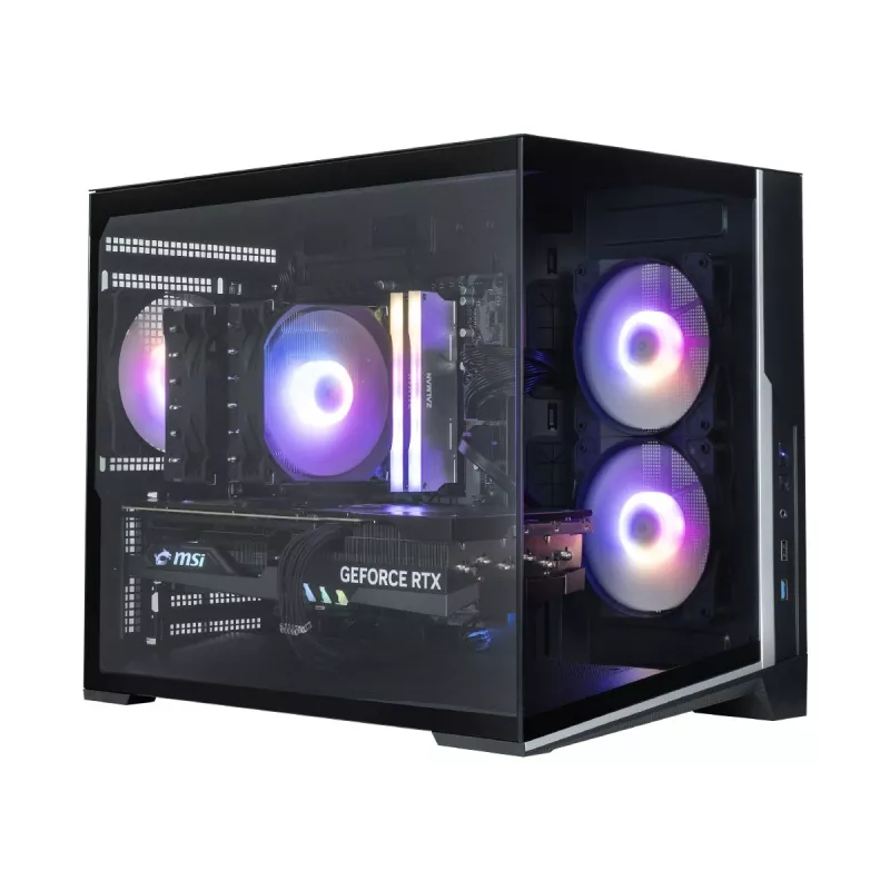 Zalman D30 čierna mATX Mini Tower PC skriňa s 3x 120mm ARGB ventilátormi a bočnicou z temperovaného skla