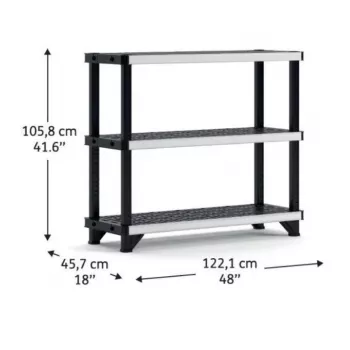 KETER 3-stupňová polica Fused 122,1x45,7x105,8cm čierna