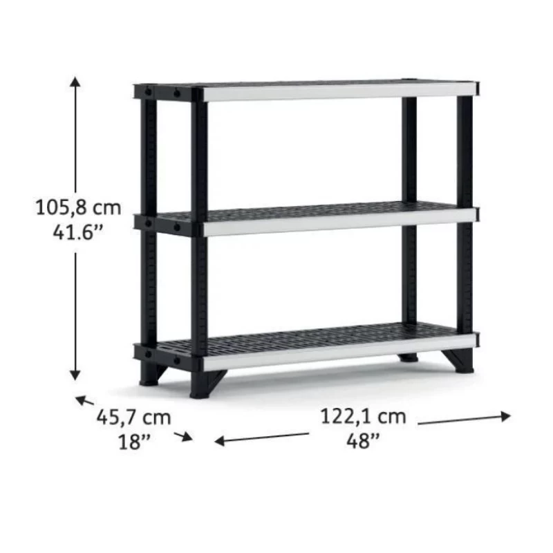 KETER 3-stupňová polica Fused 122,1x45,7x105,8cm čierna