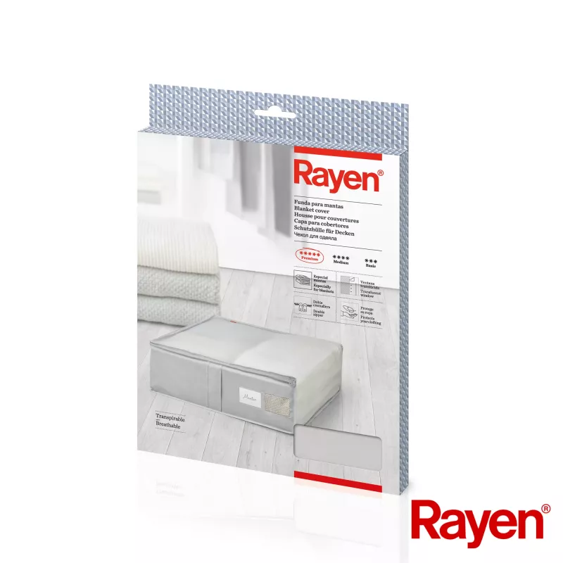 RAYEN Premium sivý box na deky 65x55x20cm