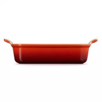 LE CREUSET obdĺžniková zapekacia misa Heritage kamenina 26x19cm / 2,4L červená