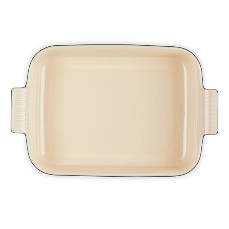 Le Creuset Rectangular Heritage kameninová 32x24cm / 4L čierna