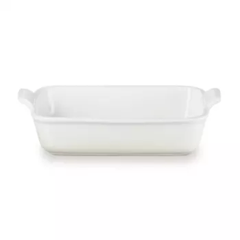 Le Creuset obdĺžniková Heritage kameninová zapekacia forma 26x19cm / 2,4L biela