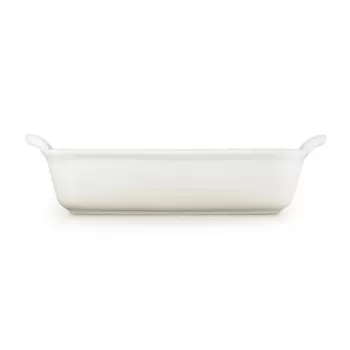 Le Creuset obdĺžniková Heritage kameninová zapekacia forma 26x19cm / 2,4L biela