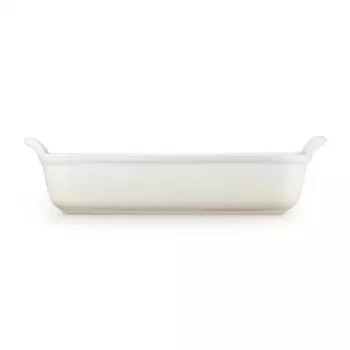 Le Creuset obdĺžniková Heritage kameninová zapekacia forma 32x24cm / 4L biela