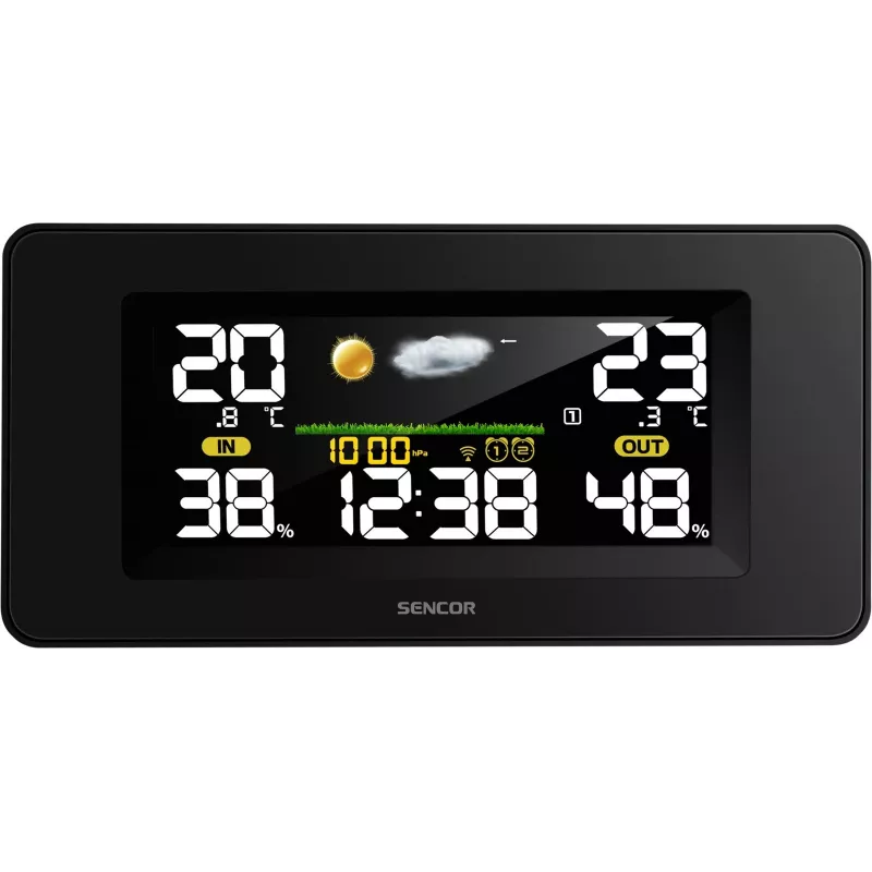 SENCOR SWS 5270 meteorologická stanica s bezdrôtovým vonkajším senzorom, farebný LCD, rádiom riadené hodiny