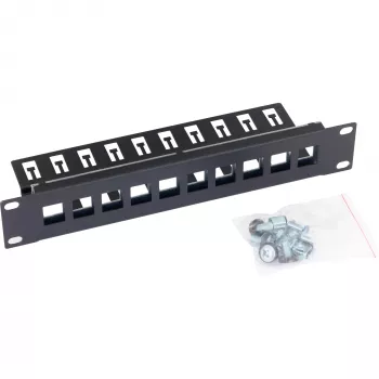 TRITON RAB-PP-X03-C1 10-portový Keystone patch panel 1U 19 palcový rackový prázdny panel čierny