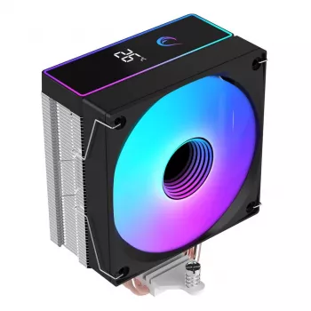 Rampage Octagon B70 vzduchový chladič CPU, 120 mm ARGB, zobrazenie teploty, čierny