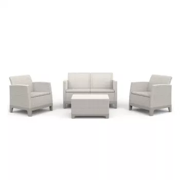 KETER Záhradný nábytok Súprava Scandi Forma 2-miestna súprava pebble grey/light beige