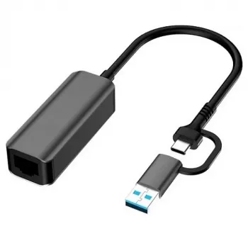 EXTRA DIGITAL adaptér USB 3.0 A/ USB-C - RJ45, 1000Mbps, 0,15m