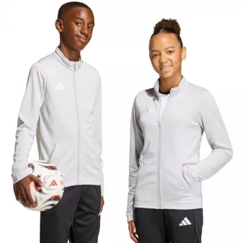 adidas Entrada 26 tréningová mikina pre deti svetlosivá JZ6610 116cm