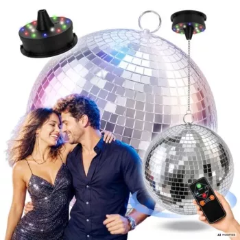 LIGHT4ME MBM 40 IR disko guľa zrkadlová strieborná