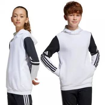 Detská mikina s kapucňou adidas Squadra 25 Sweat Hoody biela JD4807 128cm