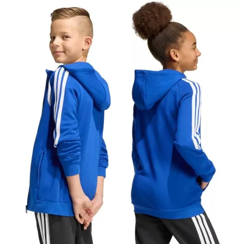 Detská mikina s kapucňou adidas Tiro 26 League Sweat Full Zip Hoodie modrá KF9102 152cm