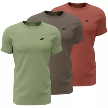 Pánske tričko 4F M4480 zelená, hnedá, bordová 4FWSS26TTSHM4480 90S M
