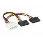 EXSYS SATA napájací Y kábel 4-pin Molex na 2x 15-pin SATA, 15 cm EX-K3611