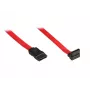 EXSYS SATA III dátový kábel s uhlovým konektorom, 0,5 m, červený EX-K3605