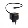EFB Elektronik G352CE 35W GaN USB-C nástenná nabíjačka s vyťahovacím 0,7m káblom, PD3.0 & QC3.0, čierna