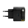 EFB Elektronik G352CE 35W GaN USB-C nástenná nabíjačka s vyťahovacím 0,7m káblom, PD3.0 & QC3.0, čierna