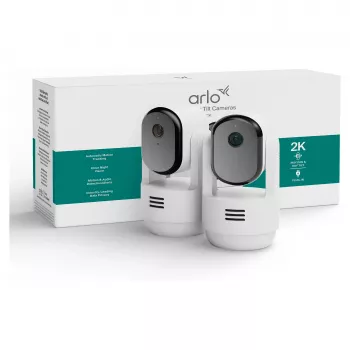 Arlo Essential 3 2K Pan-Tilt-Zoom interiérová bezpečnostná kamera (balenie 2 ks, biela)