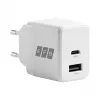 EFB Elektronik G301A1CE 30W GaN USB-C PD3.0 + USB-A QC3.0 sada nástennej nabíjačky s 2m USB-C káblom, biela