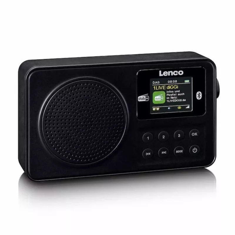 Lenco PDR-033BK prenosné DAB+/FM rádio s Bluetooth a nabíjateľnou batériou - čierne