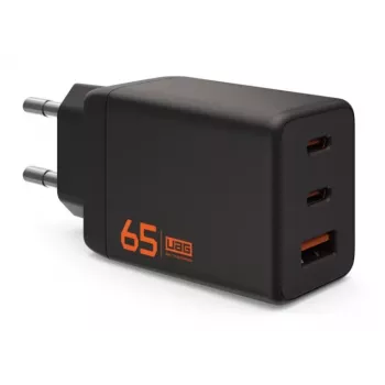 UAG SRGE 65W GaN nástenná nabíjačka - 2x USB-C, 1x USB-A, čierna